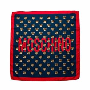 Moschino Red and Blue Tiger Scarf